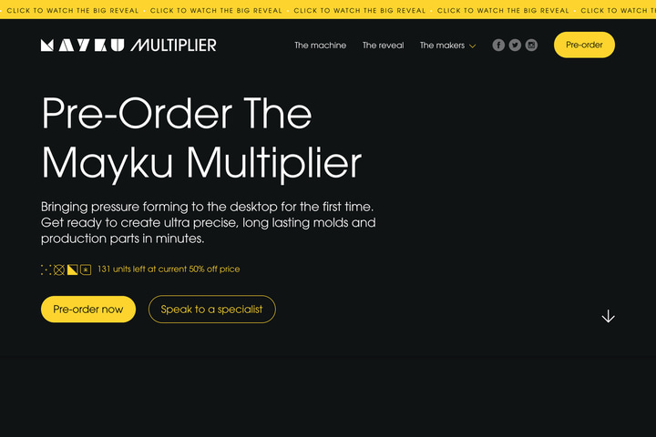 Multiplier Mayku website preview